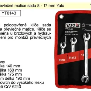 Bestseller - Klíče na převlečné matice sada 8 - 17 mm Yato
