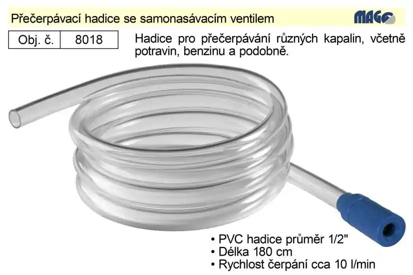 Přečerpávací hadice se samonasávacím ventilem - Přímo z továrny