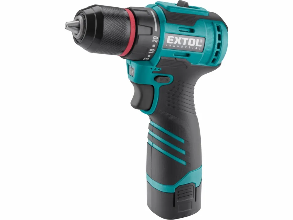 Super cena | EXTOL INDUSTRIAL vrtací šroubovák aku, BRUSHLESS, 16V Li-ion, 2×2Ah 8791152