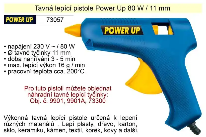 Tavná lepící pistole Power Up 80 W 11 mm - Jen po omezenou dobu
