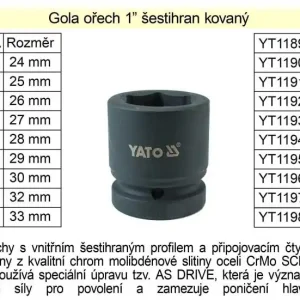 Doprodej zásob - Gola ořech šestihran 1" kovaný 34mm