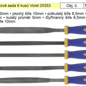 Sada pilníků jehlových 180 mm 6 ks VOREL | Tovární cena