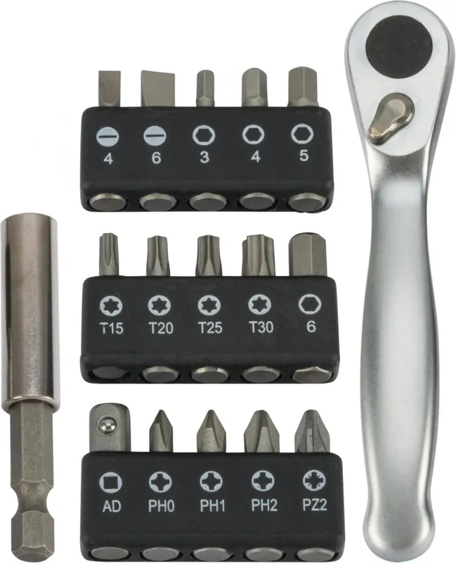 Nový produkt | 4MECHANIX Ráčna na bity 1/4", délka 93mm, se sadou bitů 17ks