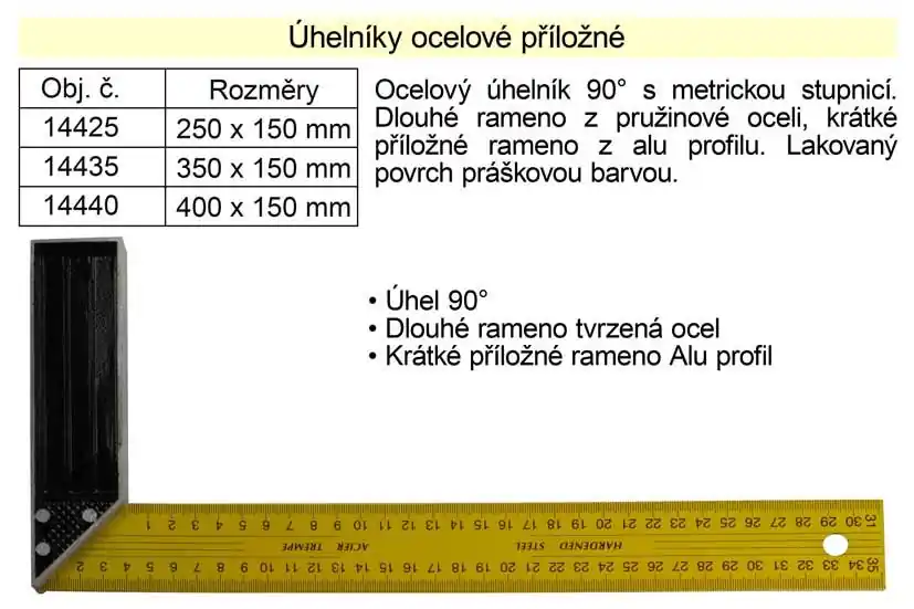 Profesionální kvalita | Úhelník ocelový příložný 350x150mm