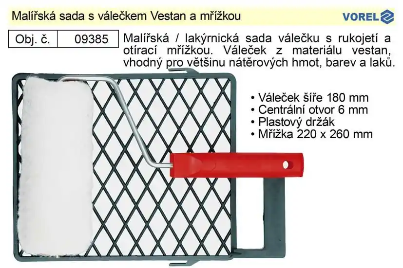 Malířská sada s válečkem Vestan 180 mm a mřížkou | Kupte dnes