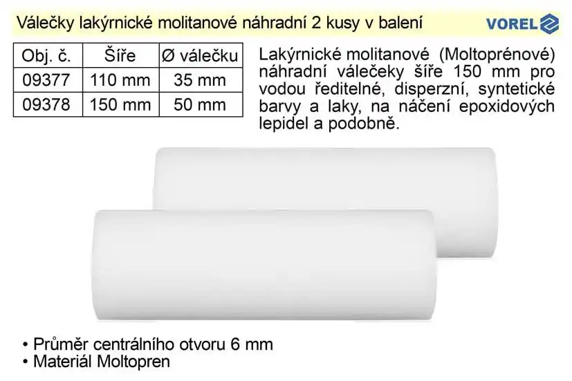 Válečky lakýrnické molitanové šíře 100mm, balení 2 kusy - Velmi žádaný produkt