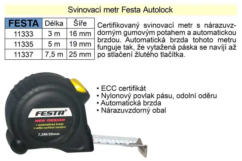 Top produkt | Metr svinovací Festa Autolock délka 5 m