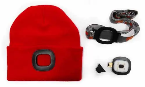 MAGG čepice s čelovkou 45lm, nabíjecí, USB, červená, univerzální velikost - Top cena