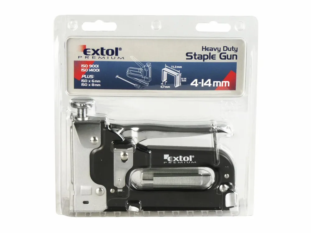 pistole sponkovací, 4-14mm, sponkovačka, šířka spon 11,3, EXTOL PREMIUM | Neváhejte