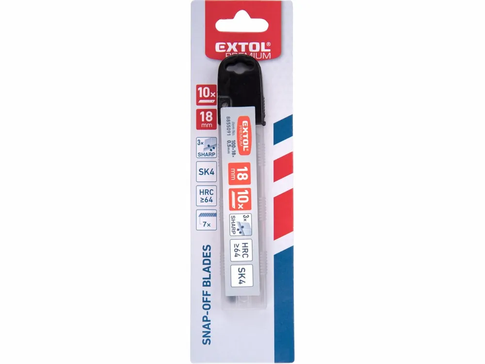 Omezené zásoby | EXTOL PREMIUM břity ulamovací do nože, 18mm, 10ks, SK4 8855091