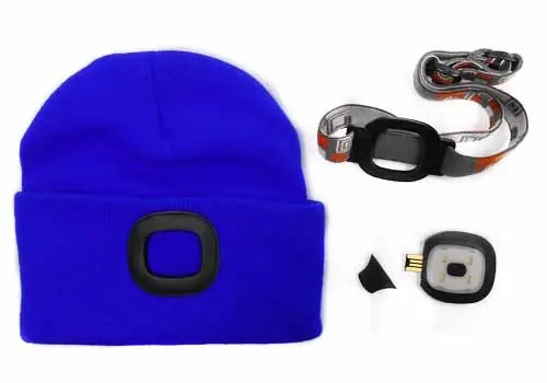 Nově v nabídce - MAGG čepice s čelovkou 45lm, nabíjecí, USB, modrá, univerzální velikost