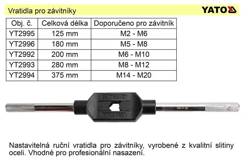 Vratidlo pro závitníky M5-M20 délka 375m | Akce