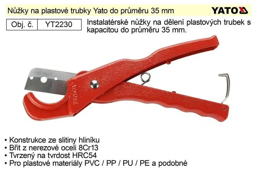 Cenový hit | Nůžky na plastové trubky Yato do 35 mm