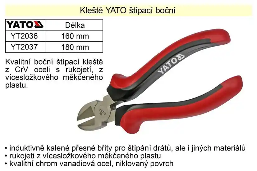 Kleště YATO štípací boční 160mm - Extra sleva