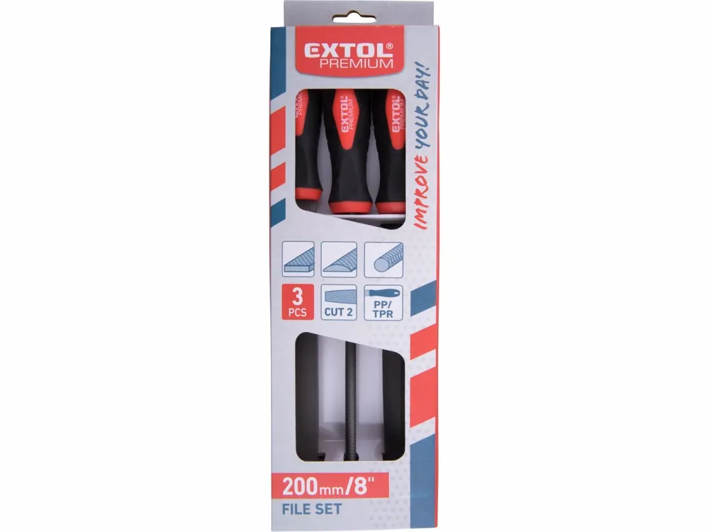 EXTOL PREMIUM pilníky, sada 3ks, 200mm, sek 2 8803610 - Nově v sortimentu