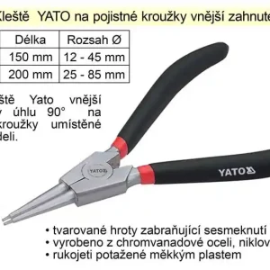 Zvýhodněná cena | Kleště YATO na pojistné kroužky 150 mm vnější přímé