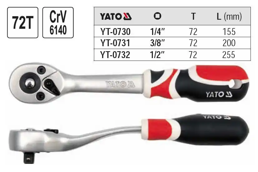 Cenová bomba | Gola ráčna Yato vyhnutá s páčkou 1/2"