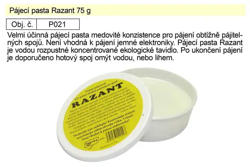 Poslední příležitost - NUBA Pájecí pasta tavidlo Razant 75 g