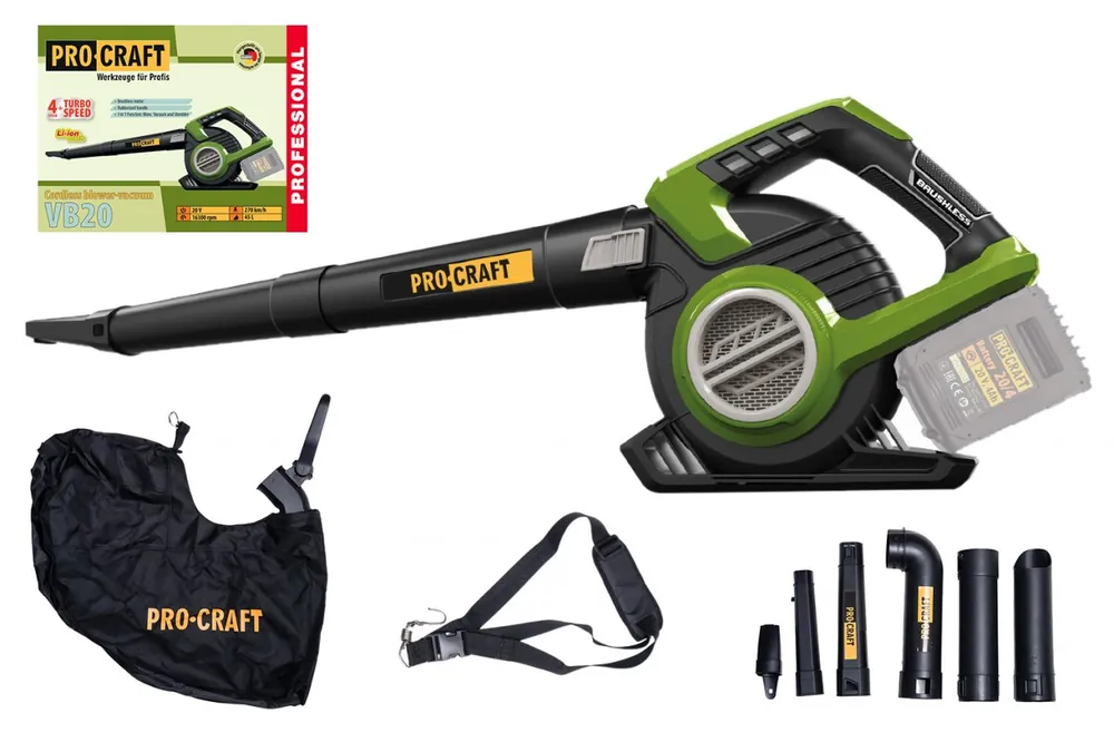 PROCRAFT VB20 Aku fukar vysavač listí 20V, bez baterie a nabíječky | Poslední příležitost