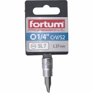 Žádaný produkt - hlavice zástrčná šroubovák plochý, 1/4", 7mm, L 37mm, FD7, CrV/S2, FORTUM
