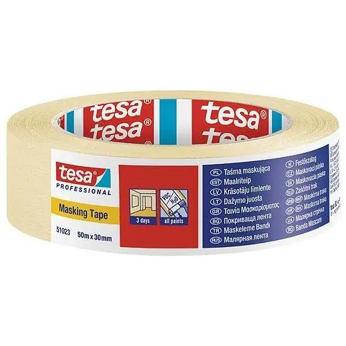 TESA Profi Malířská lepící páska 38mm x 50m maskovací, papírová, odstranitelná do 3 dnů - Vrácení zdarma