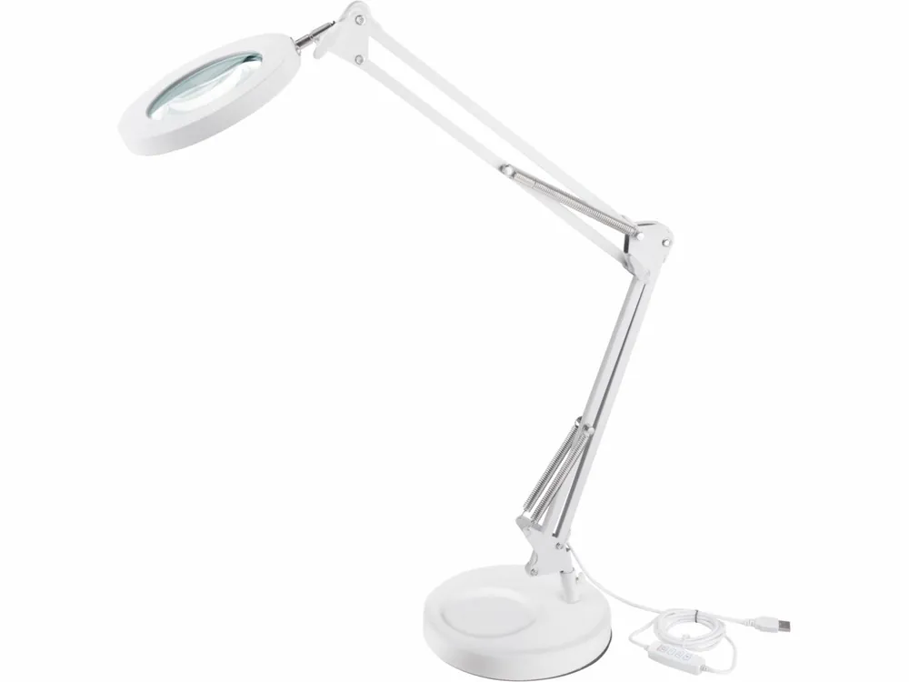 Novinka - EXTOL LIGHT Stolní lupa s osvětlením, 5x zvětšení, osvětlení 2400 lm, USB napájení, bílá