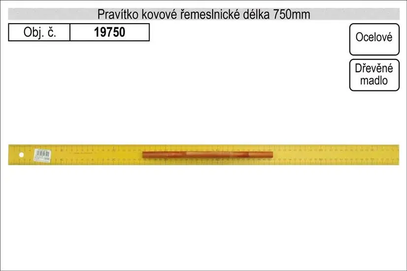 Pravítko kovové řemeslnické délka 750mm (žluté) | Novinka v sortimentu