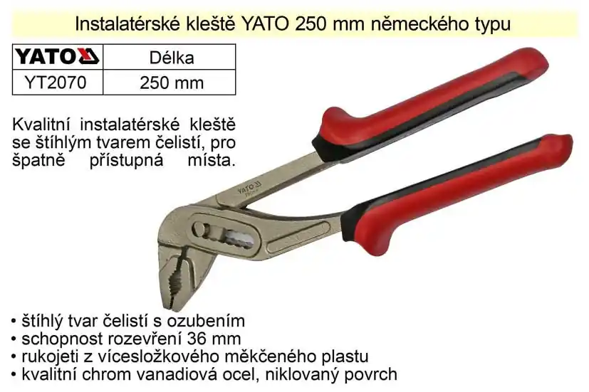 Mezi nejprodávanějšími - Kleště YATO siko 250mm Německého typu