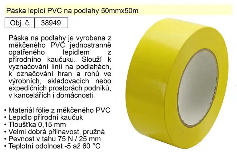 Páska lepící PVC na podlahy 50mmx50m - Novinka v sortimentu