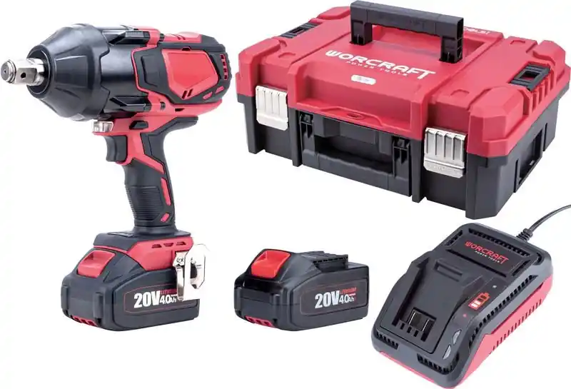 Set WORCRAFT XCUBE007 Aku rázový utahovák 3/4" 1800Nm CIW-S20LiB-1800, 2x4.0Ah, nabíječka | Skvělé hodnocení