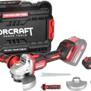 WORCRAFT CAG-S20LiBM Aku úhlová bruska 125mm 6 rychl, bezuhlíková, 20V, 2x4.0Ah, nabíječka - Zbývá jen pár kusů
