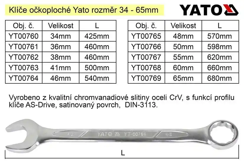 Top produkt | YATO Očkoplochý klíč 41mm CrV