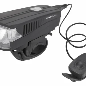 EXTOL LIGHT světlo bílé na kolo 350lm, USB nabíjení, klakson, 5W LED 43137 - Nyní k dispozici