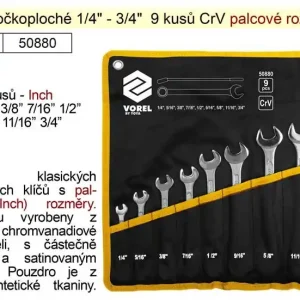 Končí brzy - Klíče očkoploché sada 1/4" - 3/4" 9 kusů CrV palcové rozměry