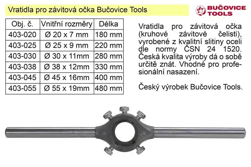 Vratidlo pro závitová očka 65x20mm Bučovice Tools | Snadné vrácení