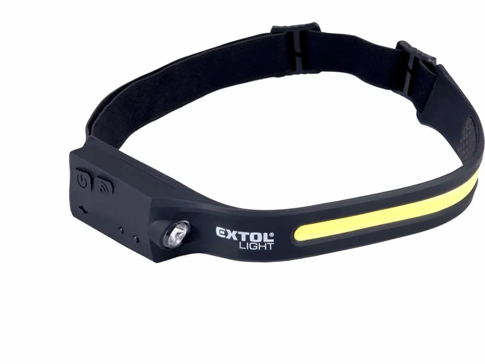 Do košíku - EXTOL LIGHT čelovka 350lm, USB nabíjení, s IR čidlem, COB, XPE LED 43186