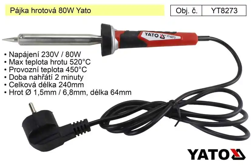 Oblíbený produkt - Pájka hrotová 80W Yato YT-8273