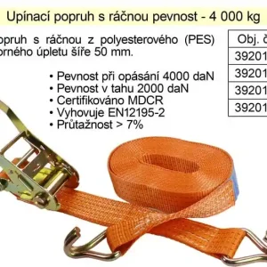 Objednat nyní | Popruh upínací pás s ráčnou 4t/6m/50mm