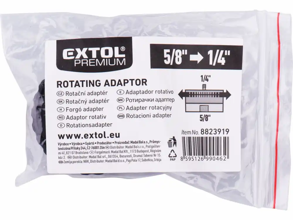 Snížená cena - EXTOL PREMIUM adapter redukce přechodka z 5/8"na 1/4" na stativ, laser apod.