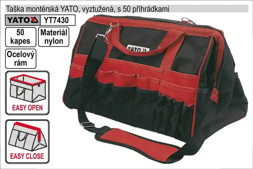 Taška YATO montérská s 50 kapsami - Využijte nabídku