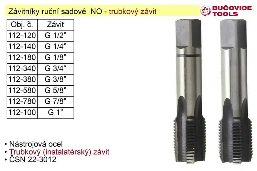 Výhodný nákup | Závitníky ruční sadové G1" NO trubkový závit