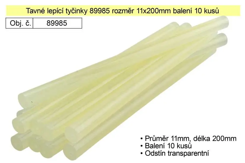 Nyní k dispozici | Tavné lepící tyčinky 89985 rozměr 11x200mm balení 10 kusů