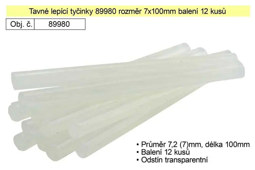 Ušetřete | Tavné lepící tyčinky 89980 rozměr 7x100mm balení 12 kusů