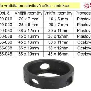Pouzdro do vratidla pro závitová očka - redukce 45 / 38mm - Pospěšte si