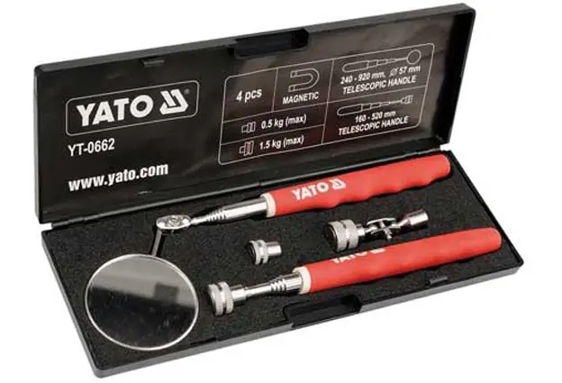 Do vyprodání zásob - Inspekční sada čtyř dílná zrcátko a magnetické vytahovače Yato