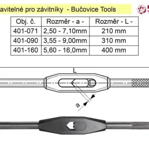 Vratidlo pro závitníky čtyřhran 3,55-9,0mm Bučovice Tools - Právě v prodeji