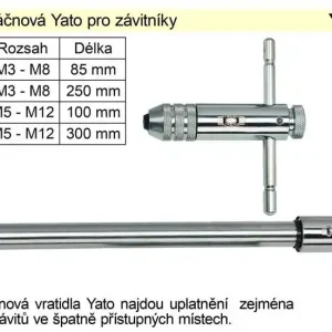 Vratidlo závitové ráčnové Yato délka 300mm pro závitníky M5 - M12 | Přímo z výroby