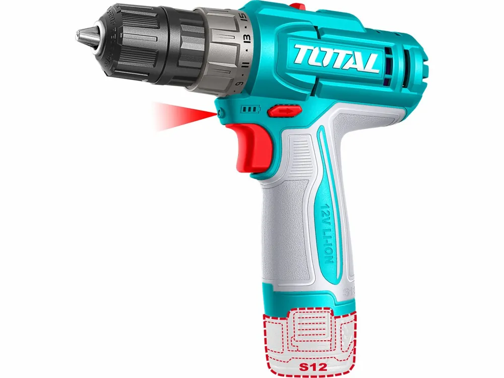 Prodejní hit | TOTAL Vrtací šroubovák AKU, 12V, Li-ion (2x), 1500mAh TDLI12206E