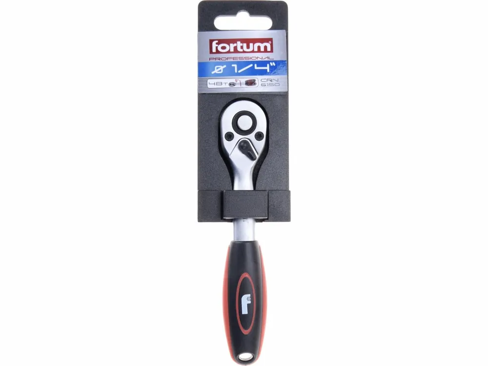 Doprodej - ráčna Mechanic, 1/4", L 145mm, 48 zubů, CrV/S2, FORTUM