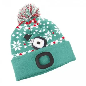 Lze objednat - STREND PRO Čepice se světlem X-mas ZELENÁ, velikost UNI